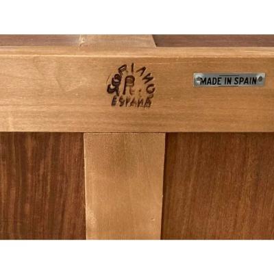 Louis XV Style Marquetry Inlaid Marble Top Commode Made in Spain 1 of 2