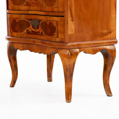 Louis XV Style Marquetry Mahogany Two Drawer Chest
