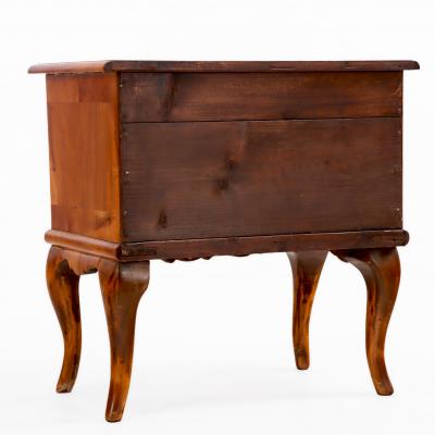 Louis XV Style Marquetry Mahogany Two Drawer Chest