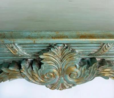 Louis XV Style Painted Gilt Console Table with Ball and Claw Feet