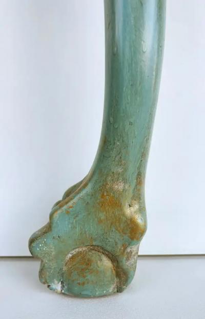 Louis XV Style Painted Gilt Console Table with Ball and Claw Feet