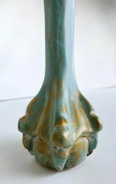 Louis XV Style Painted Gilt Console Table with Ball and Claw Feet