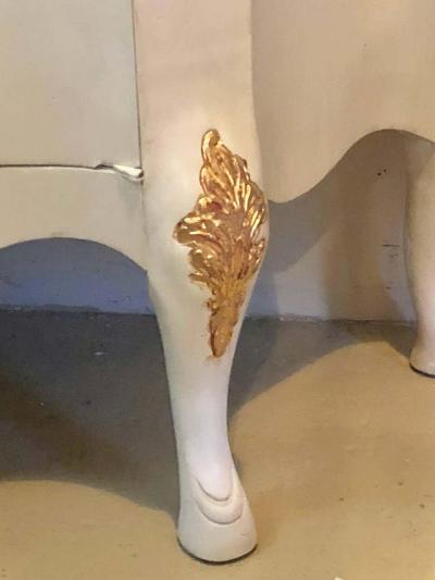 Louis XV Style Parcel Gilt and Paint Decorated Two Door Cabinet Server Sideboard