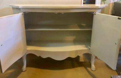 Louis XV Style Parcel Gilt and Paint Decorated Two Door Cabinet Server Sideboard