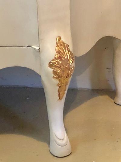 Louis XV Style Parcel Gilt and Paint Decorated Two Door Cabinet Server Sideboard