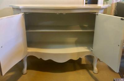 Louis XV Style Parcel Gilt and Paint Decorated Two Door Cabinet Server Sideboard