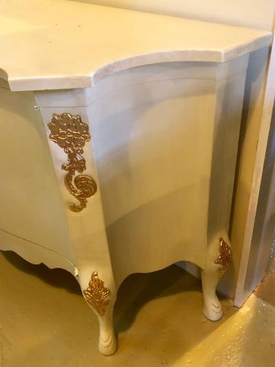 Louis XV Style Parcel Gilt and Paint Decorated Two Door Cabinet Server Sideboard