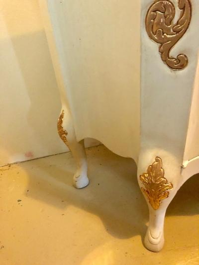 Louis XV Style Parcel Gilt and Paint Decorated Two Door Cabinet Server Sideboard