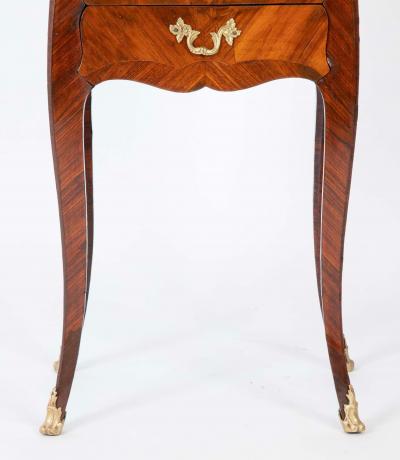 Louis XV Style Petite Commode with Marquetry and Bronze Gallery Feet