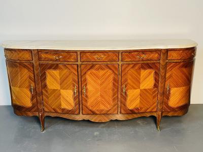 Louis XV Style Rosewood Inlaid Sideboard Credenza Cabinet Bronze Mounted