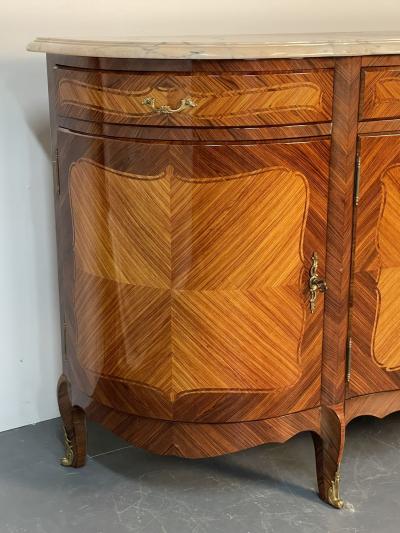 Louis XV Style Rosewood Inlaid Sideboard Credenza Cabinet Bronze Mounted