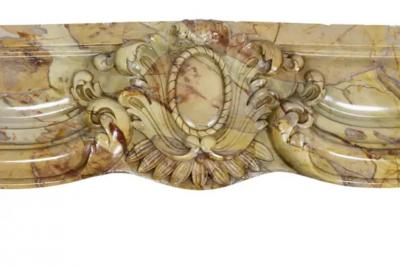 Louis XV Style Sarrancolin Framboise Marble Mantlepiece