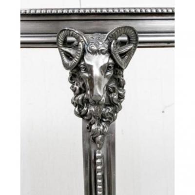 Louis XV Style Silvered Bronze Black Marble Gueridon Side Table