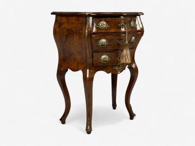 Louis XV Style Small Bombay Chest Walnut Porcelain Bronze Austria 19th c 