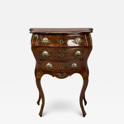 Louis XV Style Small Bombay Chest Walnut Porcelain Bronze Austria 19th c 