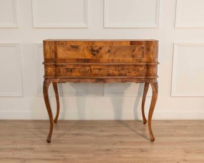 Louis XV Style Tiered Desk In Burr Walnut 19th Century