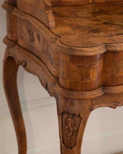 Louis XV Style Tiered Desk In Burr Walnut 19th Century