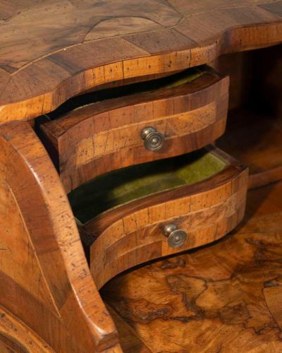 Louis XV Style Tiered Desk In Burr Walnut 19th Century