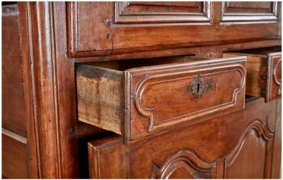 Louis XV Walnut Cabinet or Bonnetiere c 1770