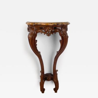 Louis XV Walnut Petit Console with Br che dAlep Marble circa 1750