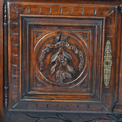 Louis XV Walnut Provincial Deux Corps Cupboard Buffet 18th Century France