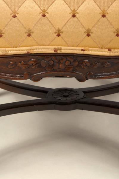 Louis XV Walnut Upholstered Armchair Antique France 19th Century 