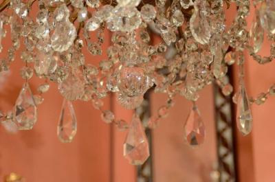 Louis XV XVI Crystal and Bronze Chandelier