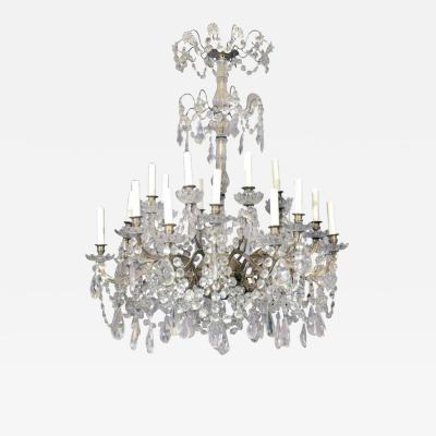 Louis XV XVI Crystal and Bronze Chandelier