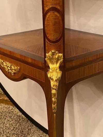 Louis XV XVI Style Marble Top Side Table End Table Pedestal Transitional