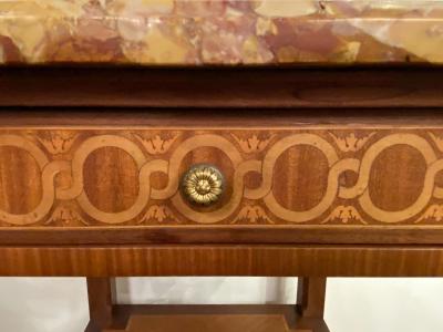 Louis XV XVI Style Marble Top Side Table End Table Pedestal Transitional