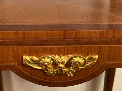 Louis XV XVI Style Marble Top Side Table End Table Pedestal Transitional