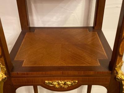 Louis XV XVI Style Marble Top Side Table End Table Pedestal Transitional