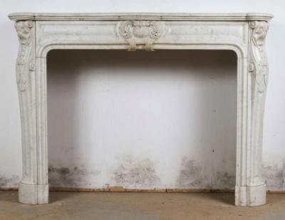 Louis XV XVI Transitional Style Marble Mantle