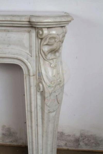 Louis XV XVI Transitional Style Marble Mantle