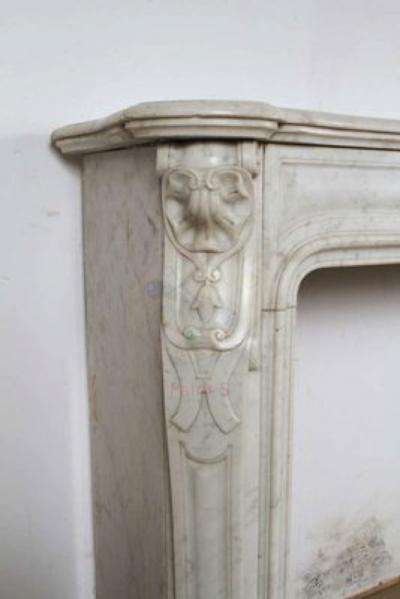 Louis XV XVI Transitional Style Marble Mantle