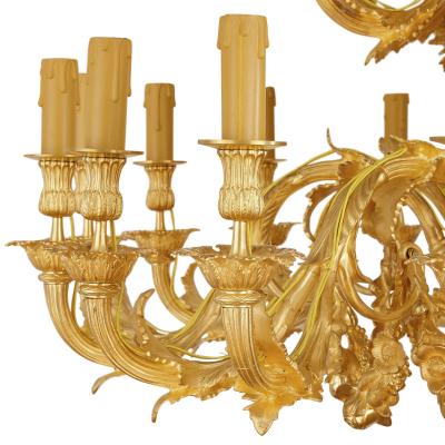 Louis XV style gilt bronze 33 light chandelier