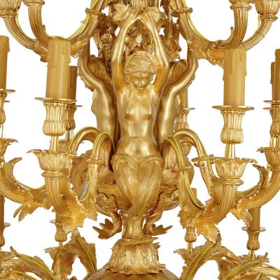 Louis XV style gilt bronze 33 light chandelier