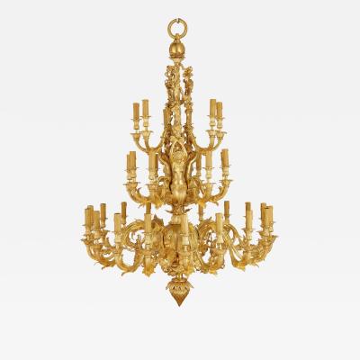 Louis XV style gilt bronze 33 light chandelier