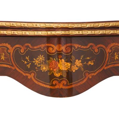 Louis XV style gilt bronze and marquetry card table