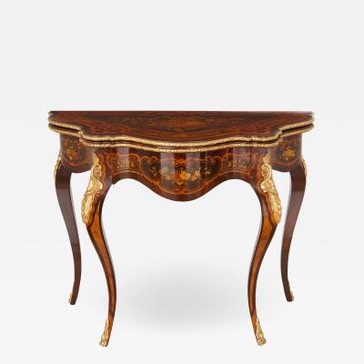 Louis XV style gilt bronze and marquetry card table