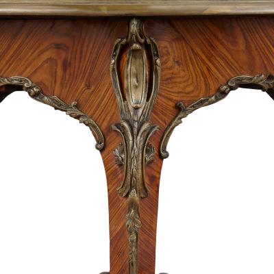 Louis XV style gilt bronze and parquetry circular centre table
