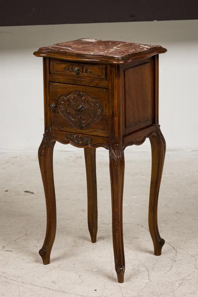 Louis XV style walnut bedside commode