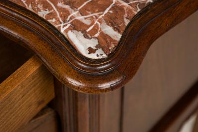 Louis XV style walnut bedside commode