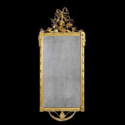 Louis XVI Carved Gilt Wood Mirror