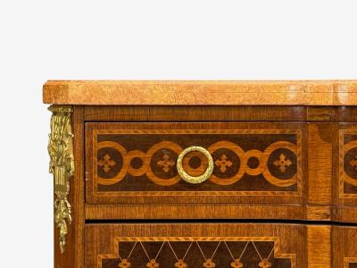 Louis XVI Commode Bronze Parquetry Faux Marble France 20th c 