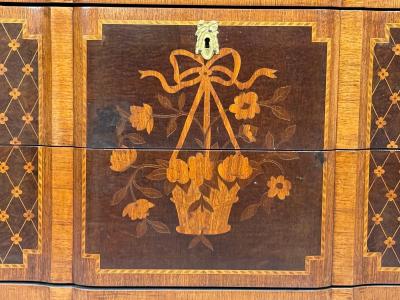 Louis XVI Commode Bronze Parquetry Faux Marble France 20th c 