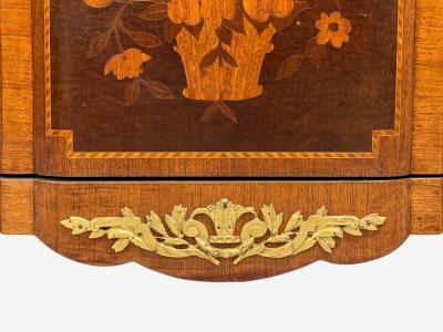 Louis XVI Commode Bronze Parquetry Faux Marble France 20th c 