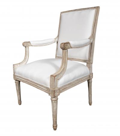 Louis XVI Creme Painted Armchair