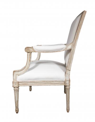 Louis XVI Creme Painted Armchair