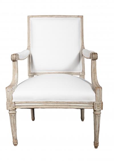 Louis XVI Creme Painted Armchair
